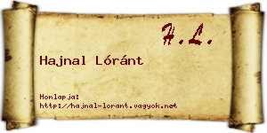 Hajnal Lóránt névjegykártya